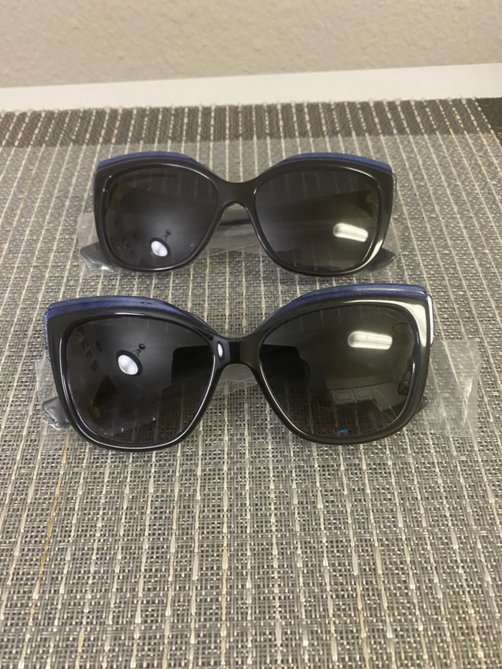 Dior Women's Oversized Cat-Eye Sunglasses - Black with Blue Trim